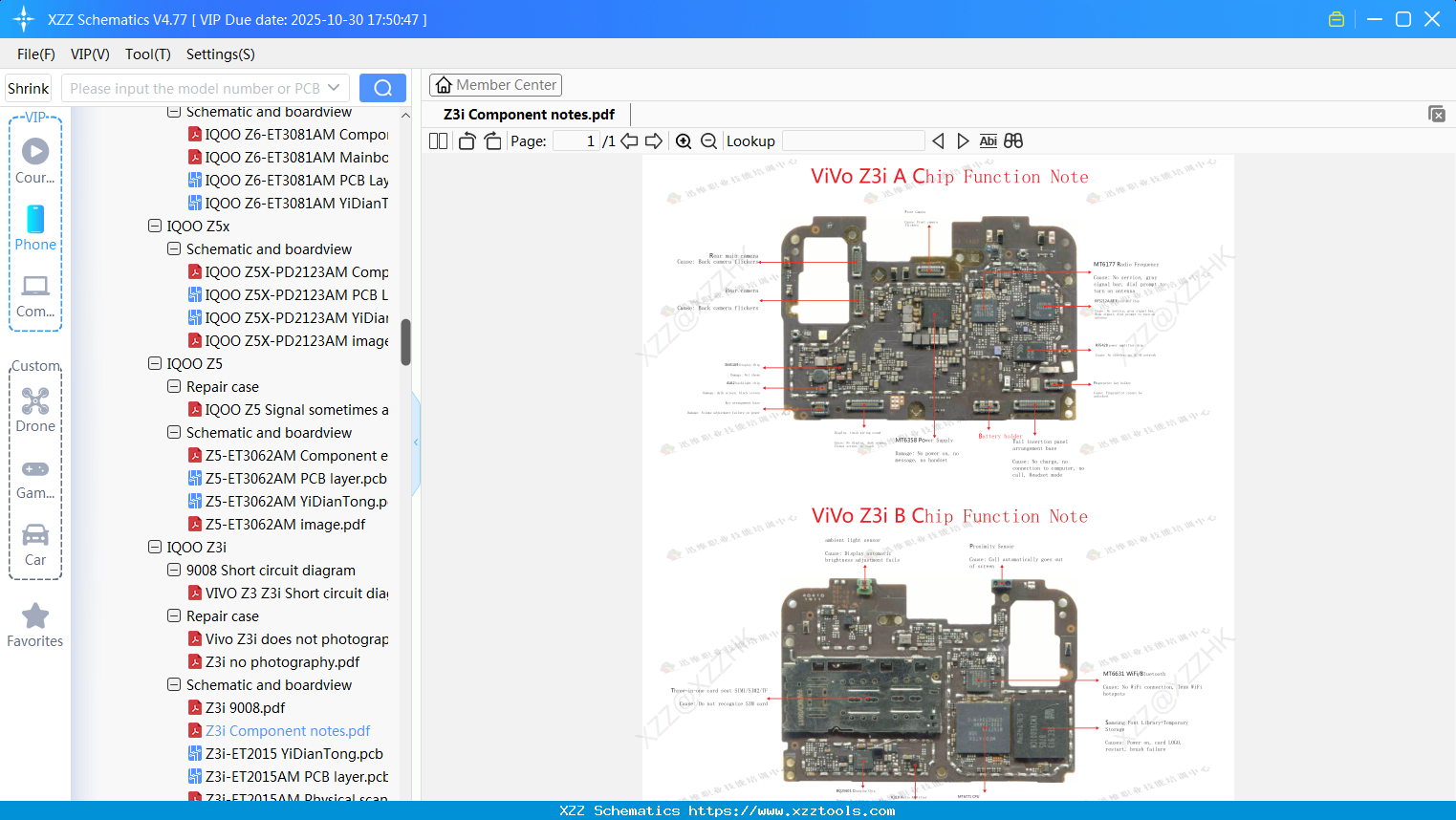 VIVO Z3i Component Notes
